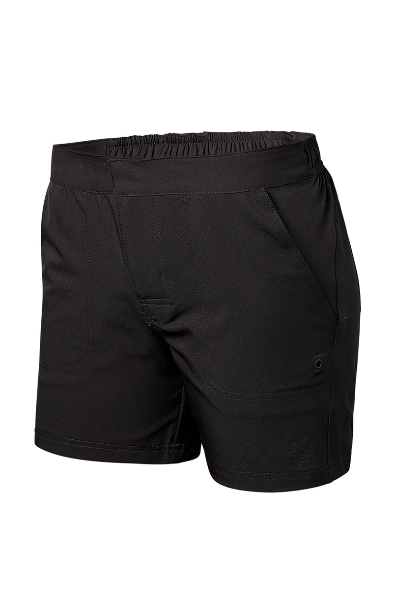 women's island board shorts in black|black
