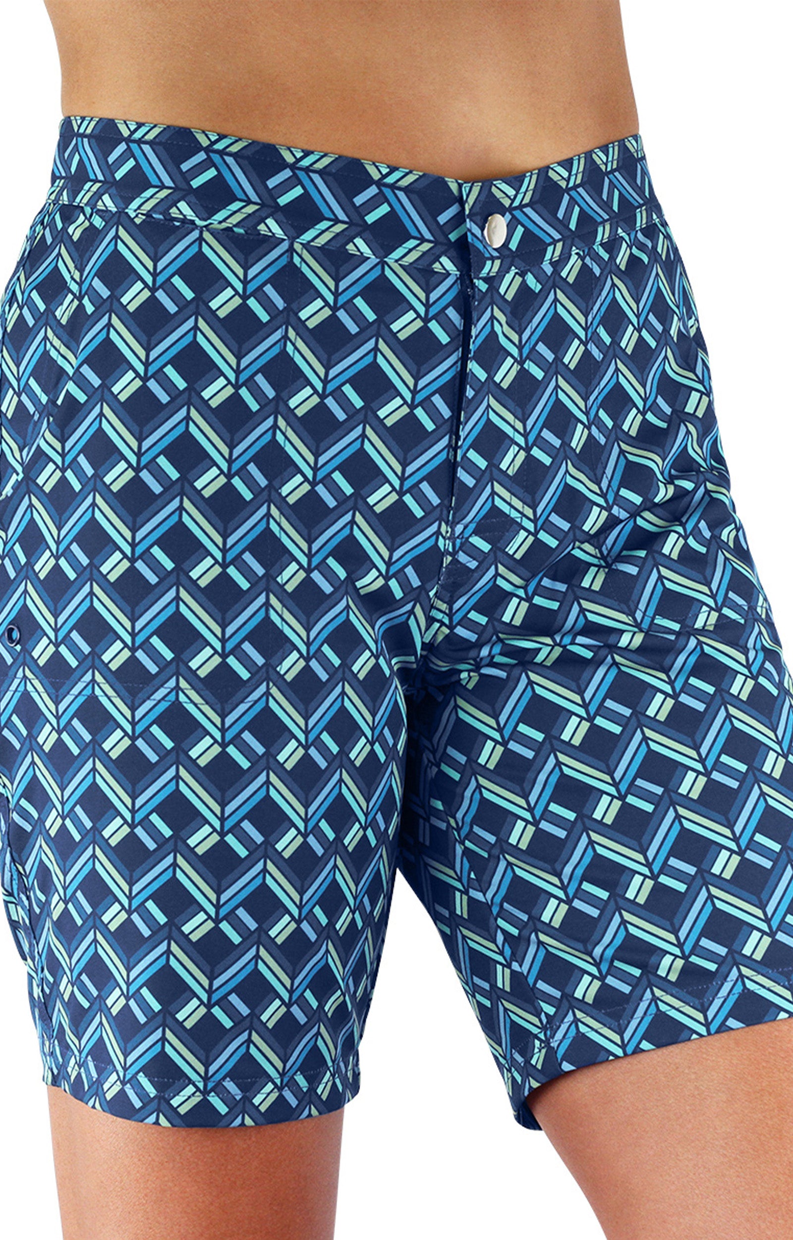 Women's Board Shorts in Chevron Weave|chevron-weave