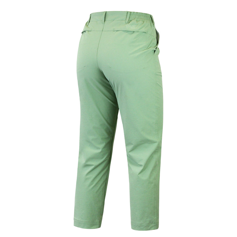 back of the women's UPF capris in sage|sage