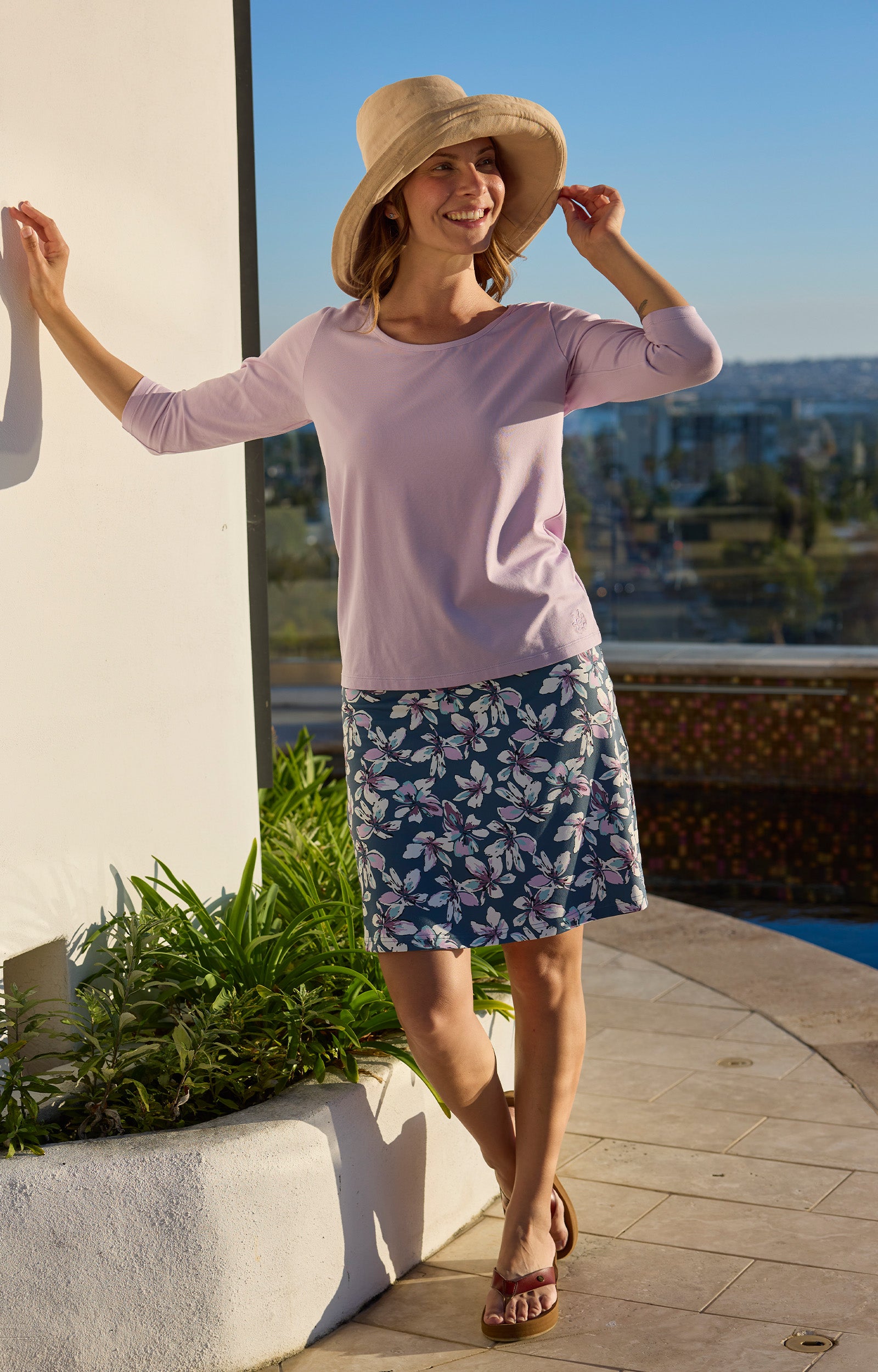 Women's Knee Length Travel Skort