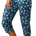 Women's front Beach Capris in Coastal Hibiscus|coastal-hibiscus