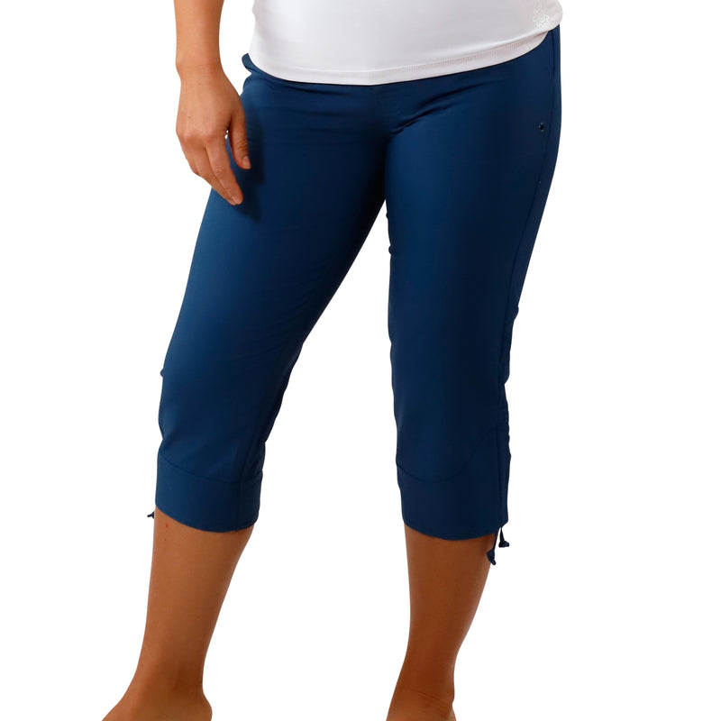 Women's front Beach Capris in Midnight|midnight