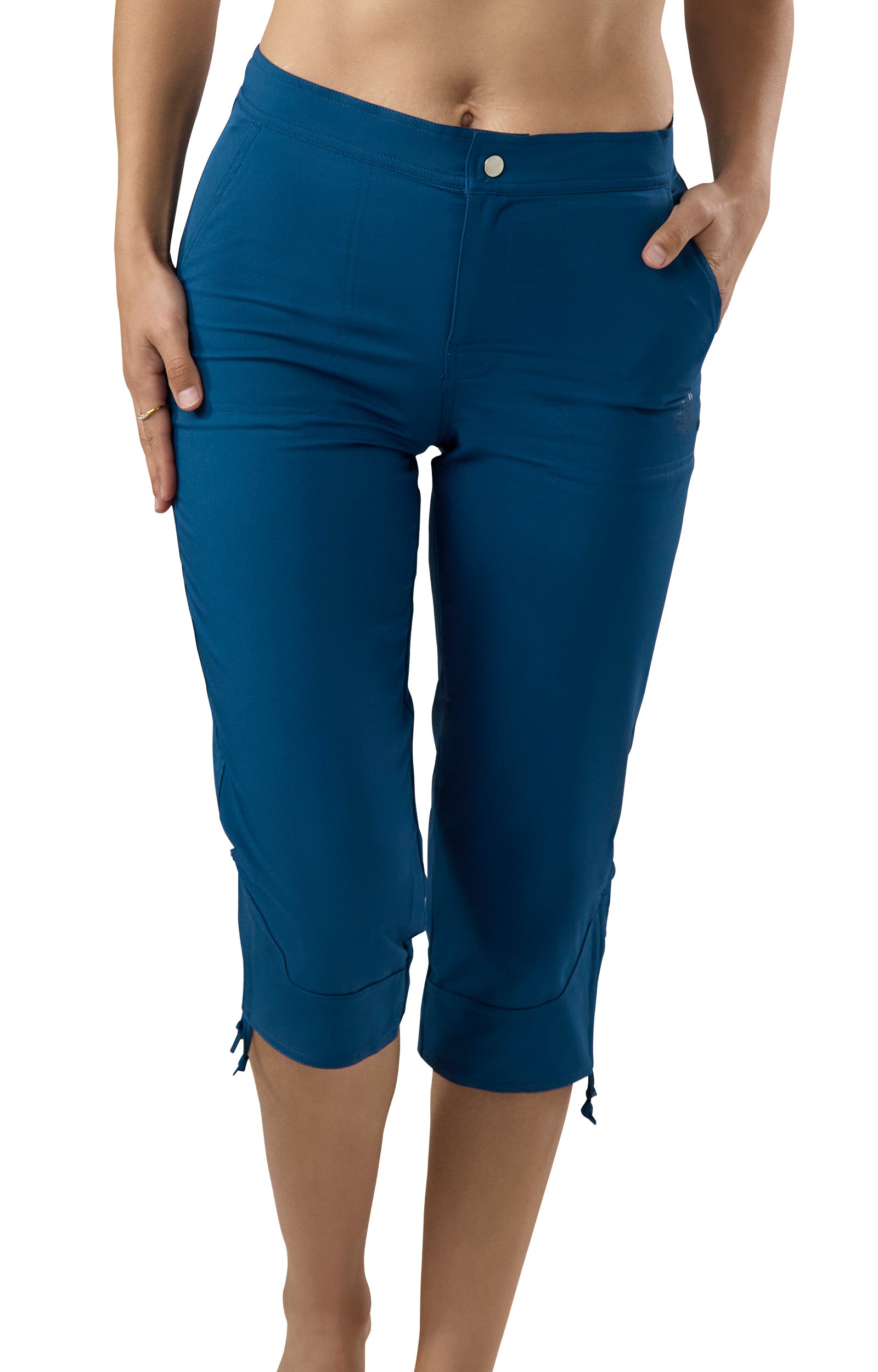 Women's front Beach Capris in Midnight|midnight