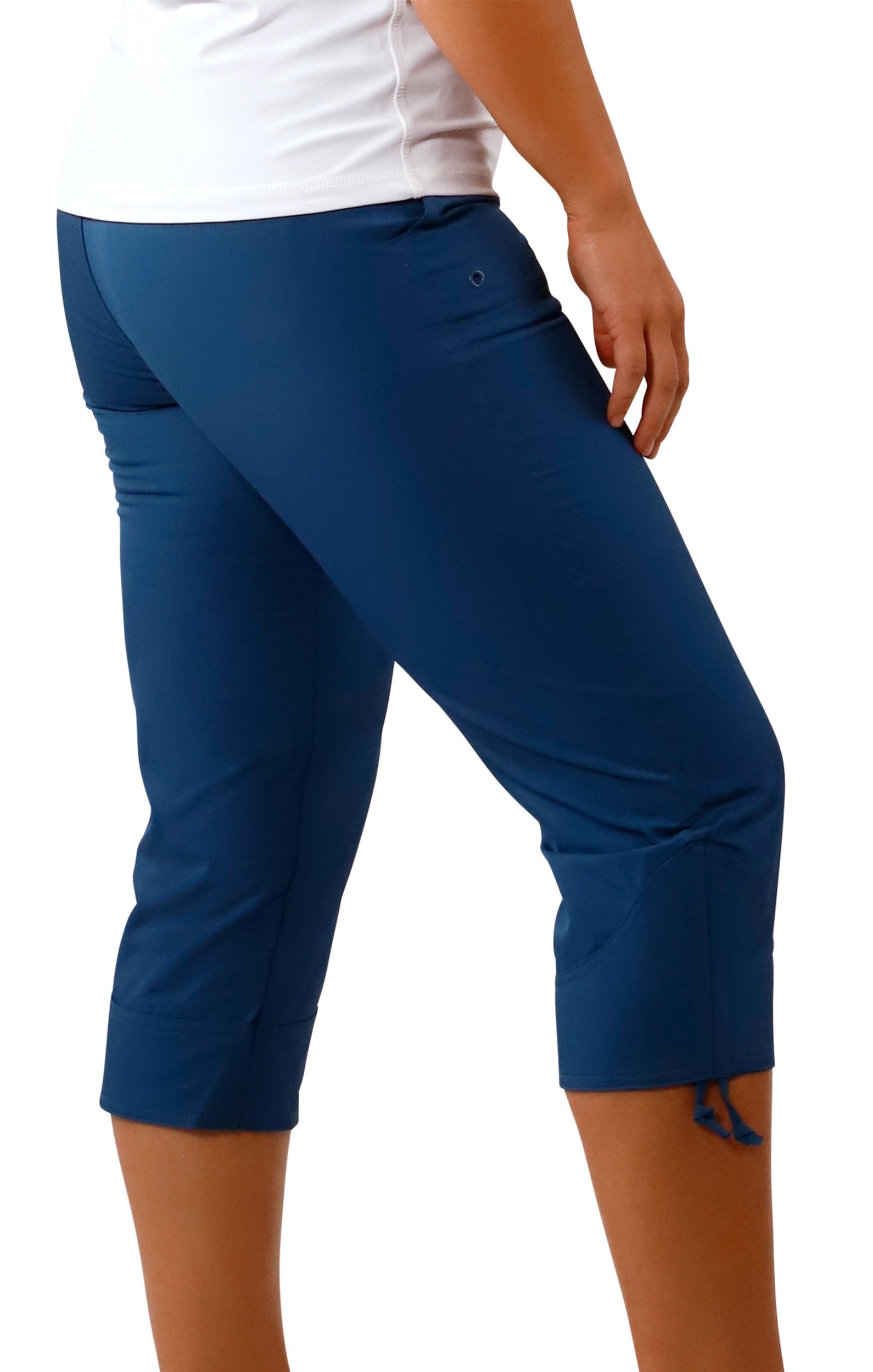 Women's back Beach Capris in Midnight|midnight