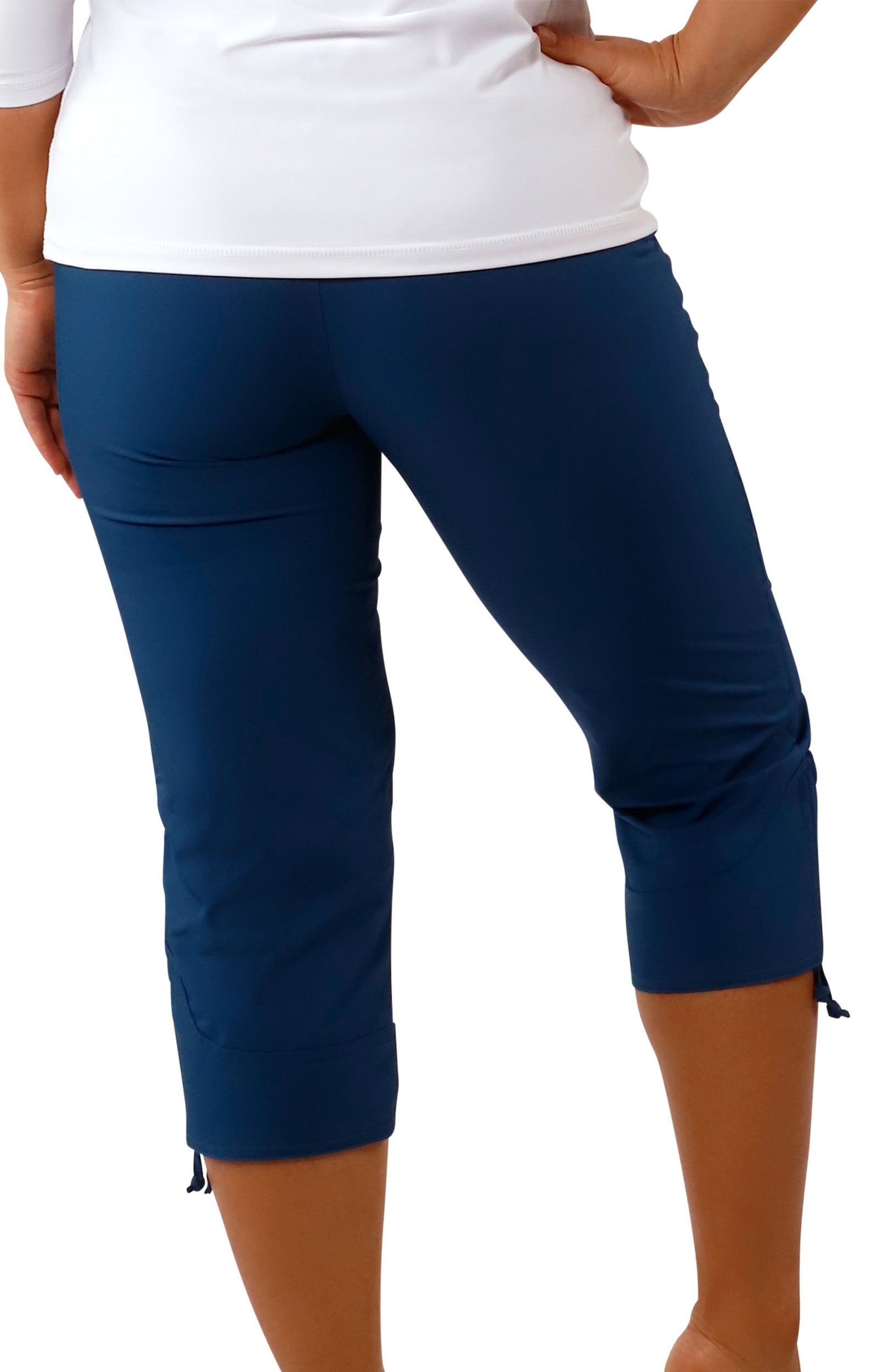 Women's side Beach Capris in Midnight|midnight