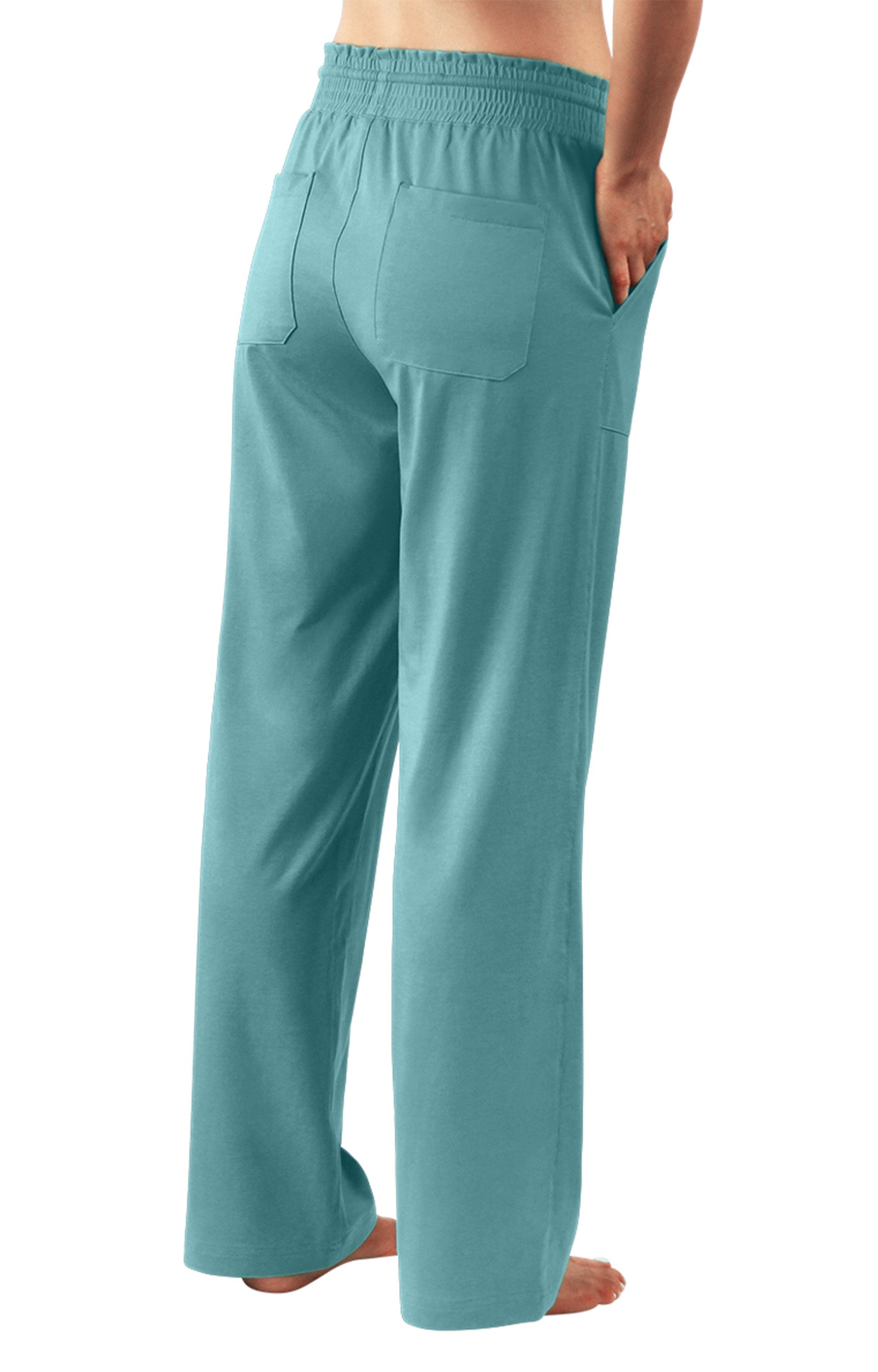 women's wide leg pants in river|river