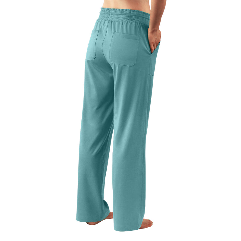 women's wide leg pants in river|river