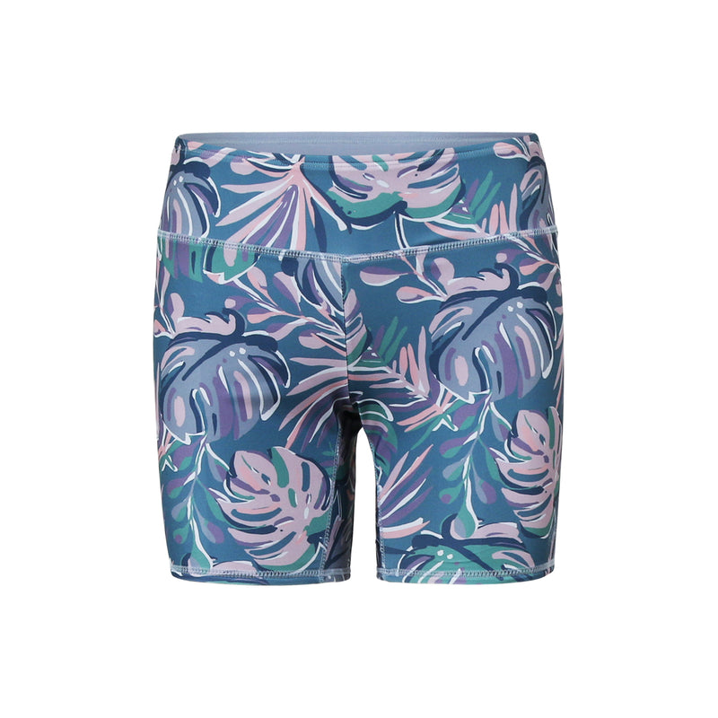 UV Skinz UPF Reversible Swim Shorts Front View in Pastel Palms|pastel-palms-moon-dust