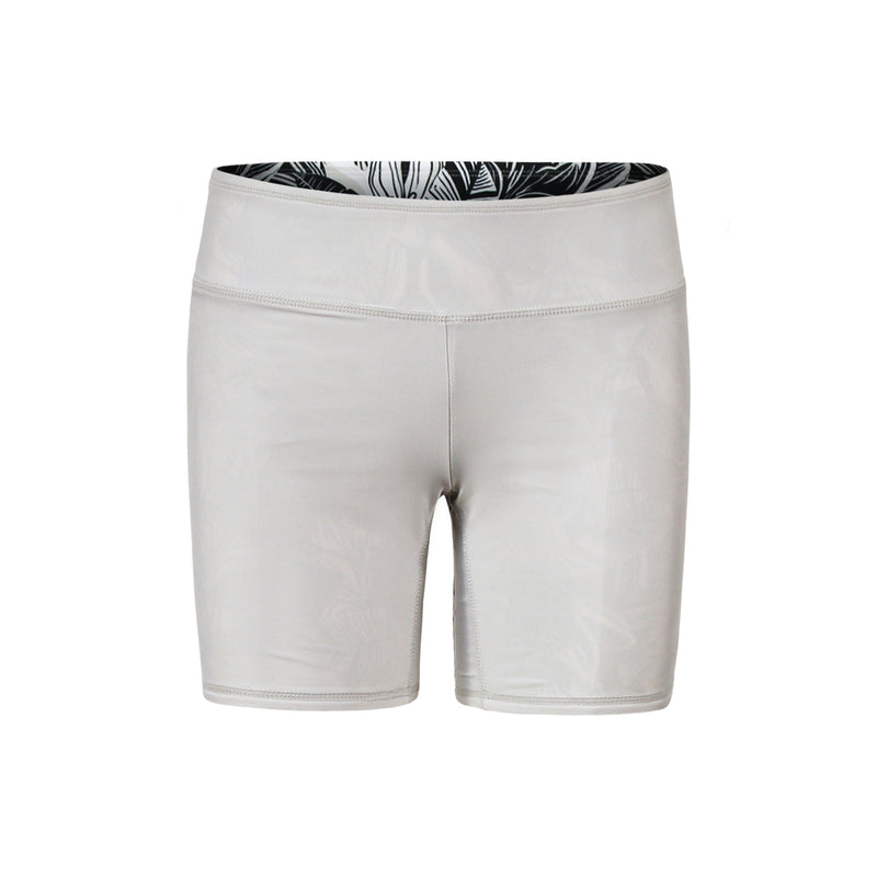 UV Skinz UPF Reversible Swim Shorts Reverse View in Cool Grey|woodblock-tropics-cool-grey