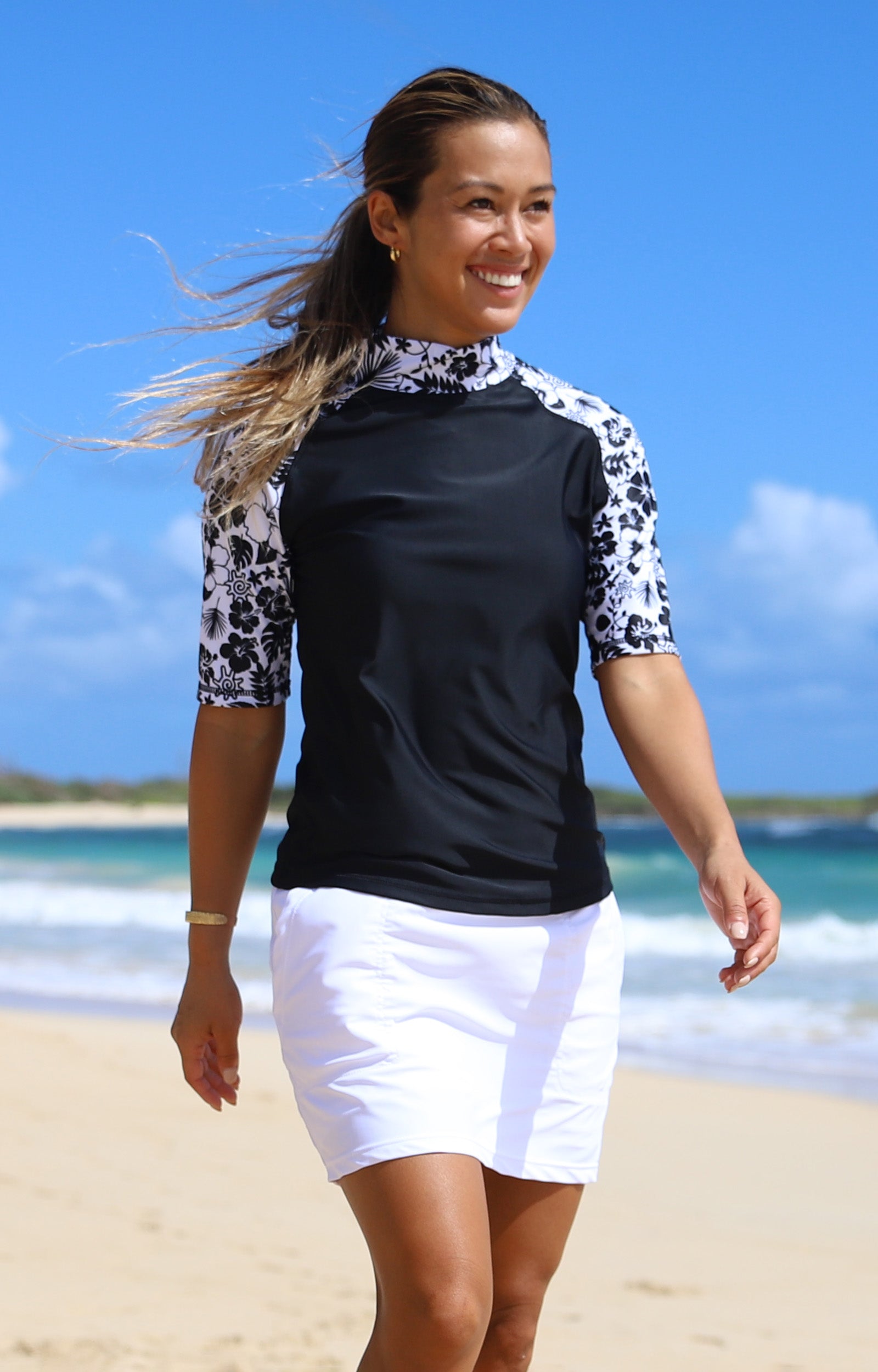 Women's Aloha Short Sleeve Sun & Swim Shirt