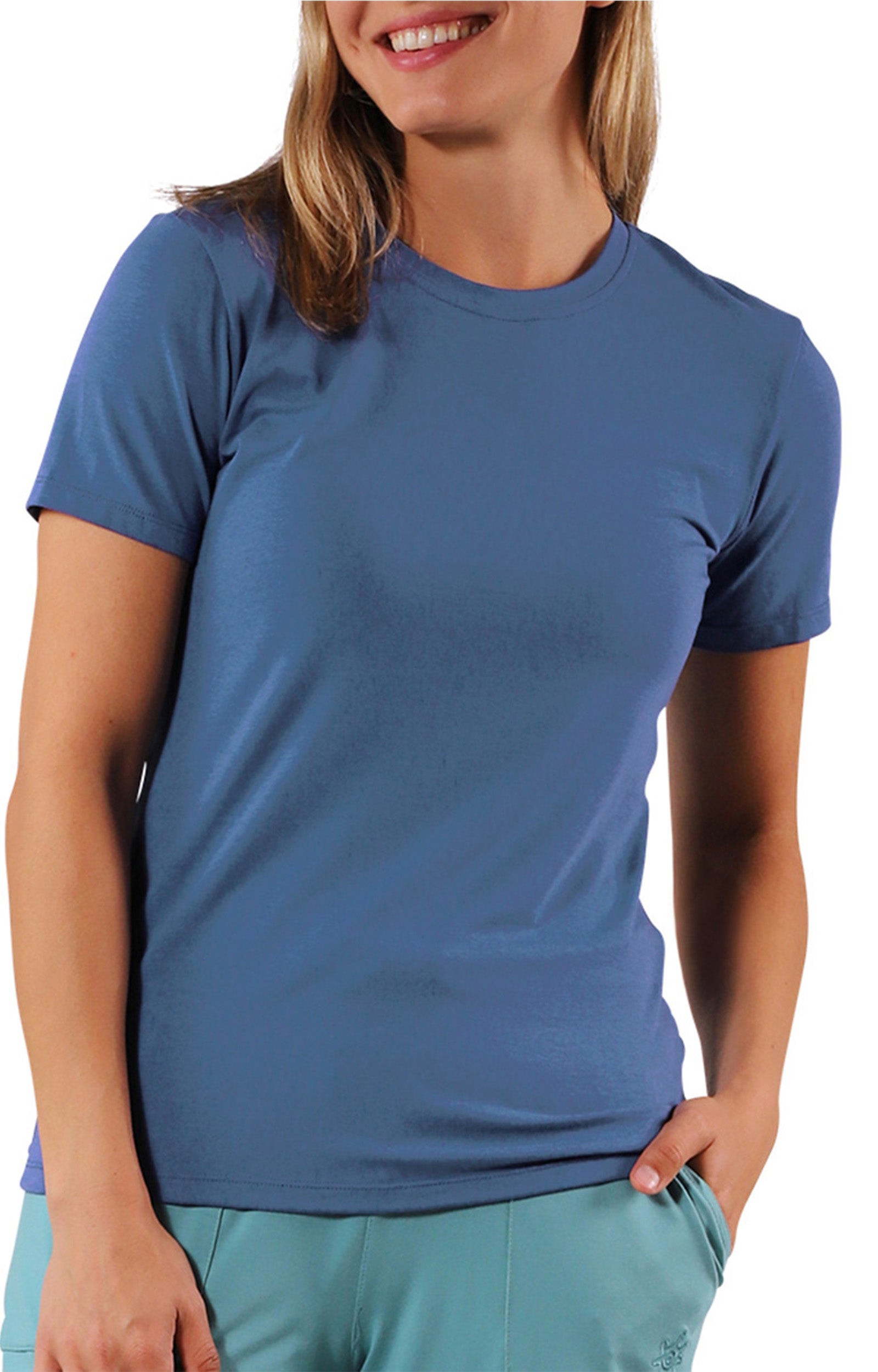 womens short sleeve everyday tee|washed-navy