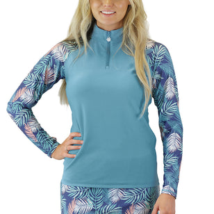 IUGA Rash Guard for Women with Zipper Pockets UPF 50+ SPF & UV Protection  Shirts for Women Cool Long Sleeve Swim Sun Shirt