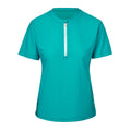 women's quarter zip crew swim shirt in teal|teal