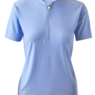 women's quarter zip crew swim shirt in blue mist|blue-mist