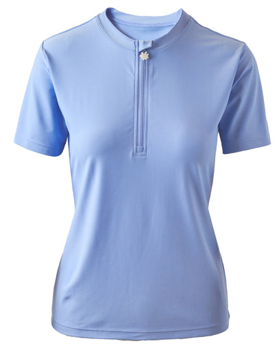 women's quarter zip crew swim shirt in blue mist|blue-mist