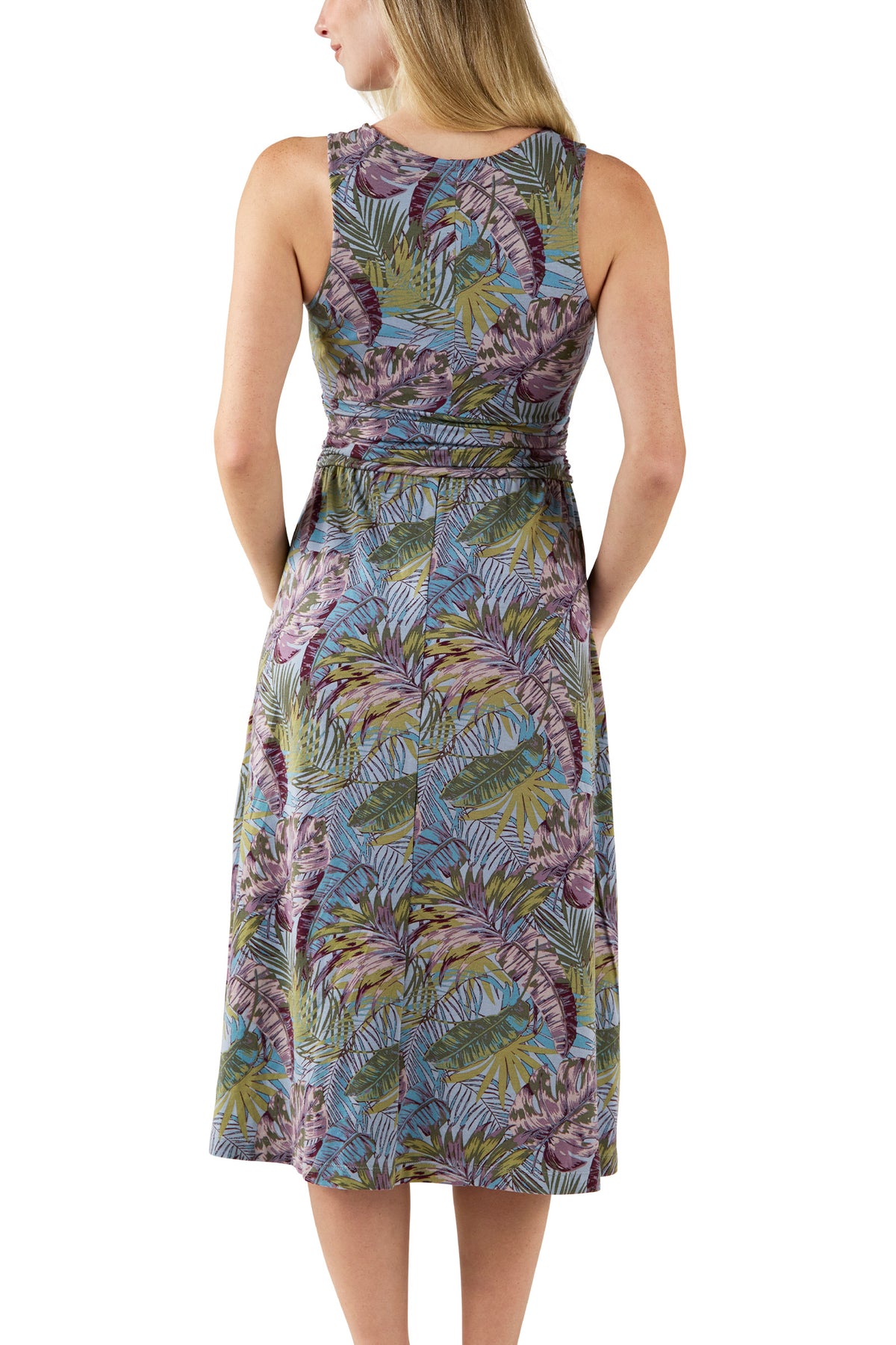 Women's V-Neck Midi Dress with Pockets