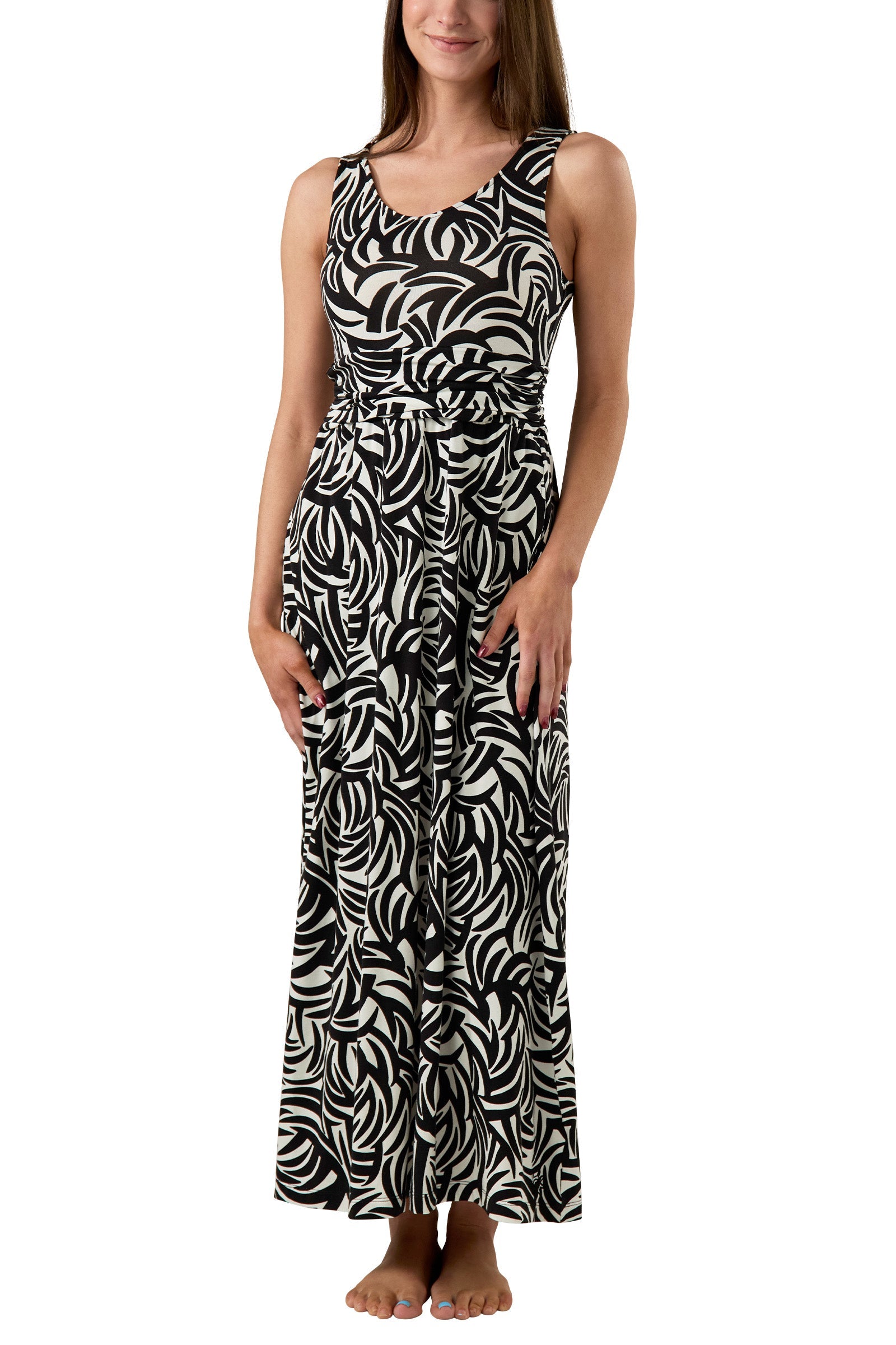 Women's V-Neck Maxi Dress with Pockets