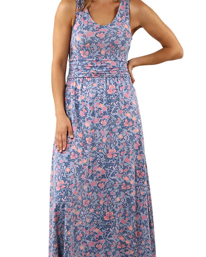 women's v-neck maxi dress in moon dust wildflower|moon-dust-wildflower