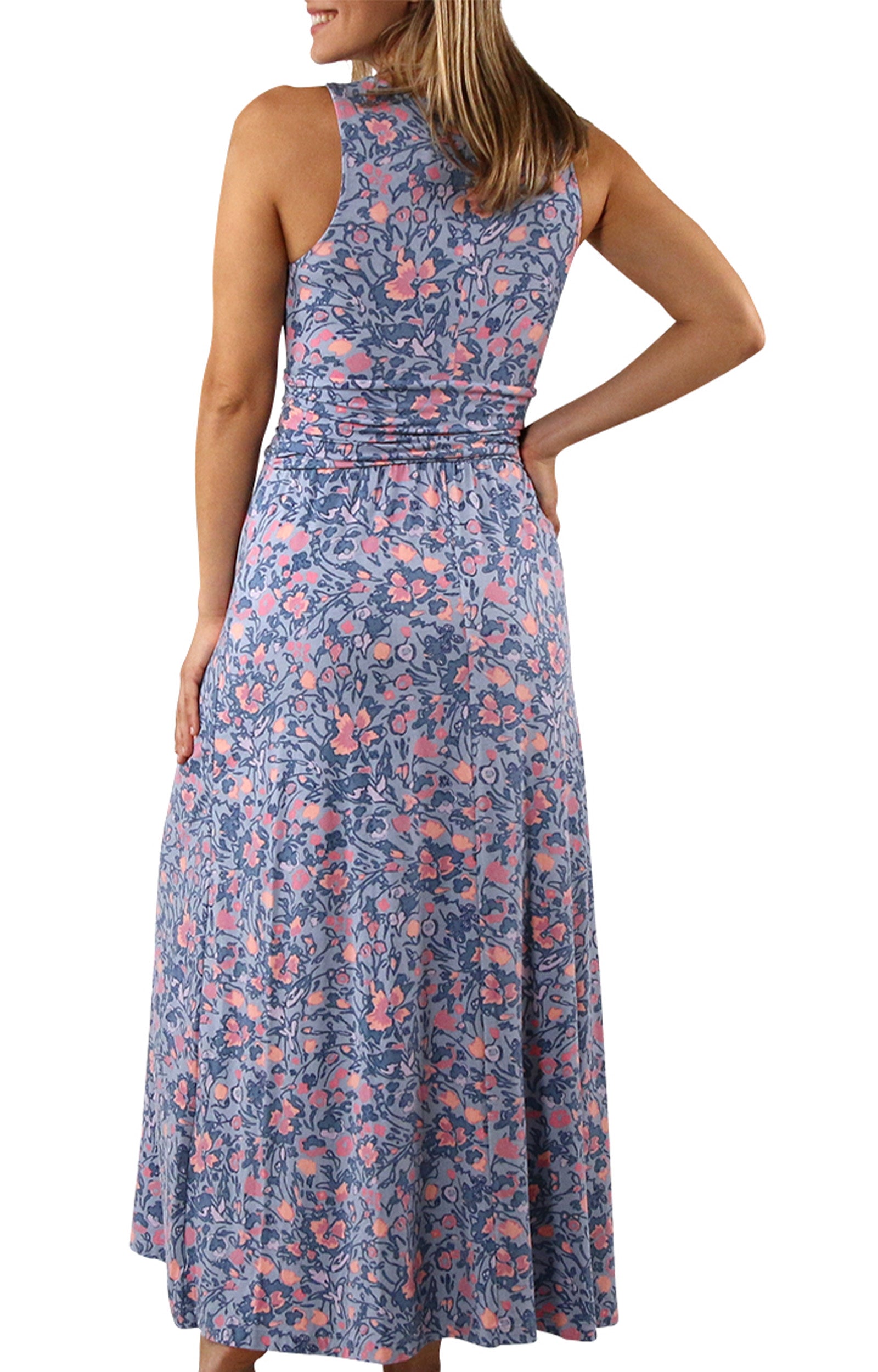 women's v-neck maxi dress in moon dust wildflower|moon-dust-wildflower