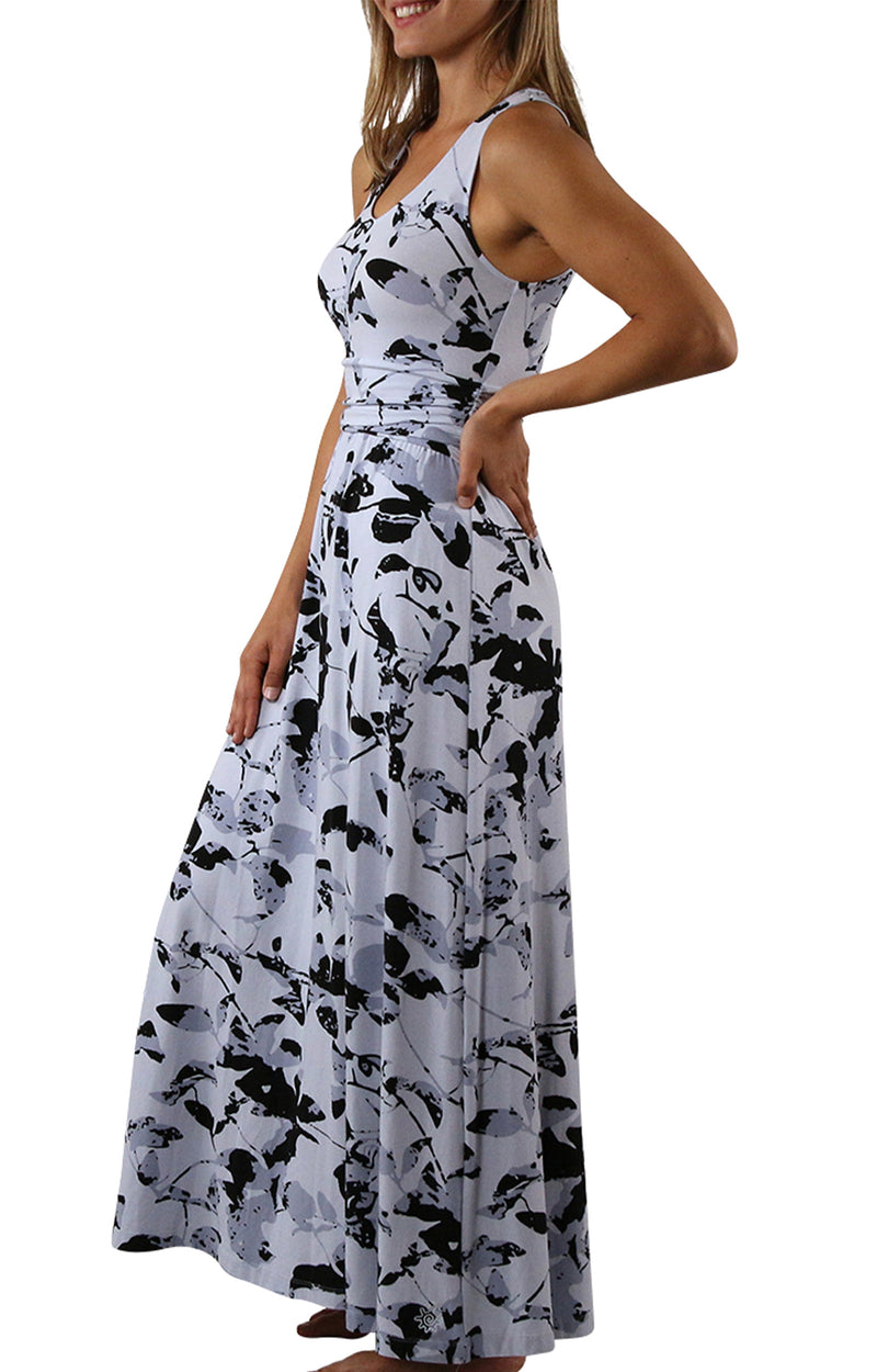 women's v-neck maxi dress in shadow ivy|shadow-ivy