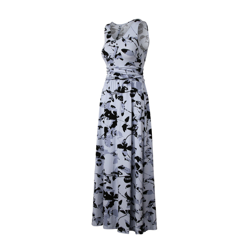 side of women's v-neck maxi dress in shadow ivy|shadow-ivy