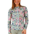 womens long sleeve full zip rashguard|kona-hibiscus