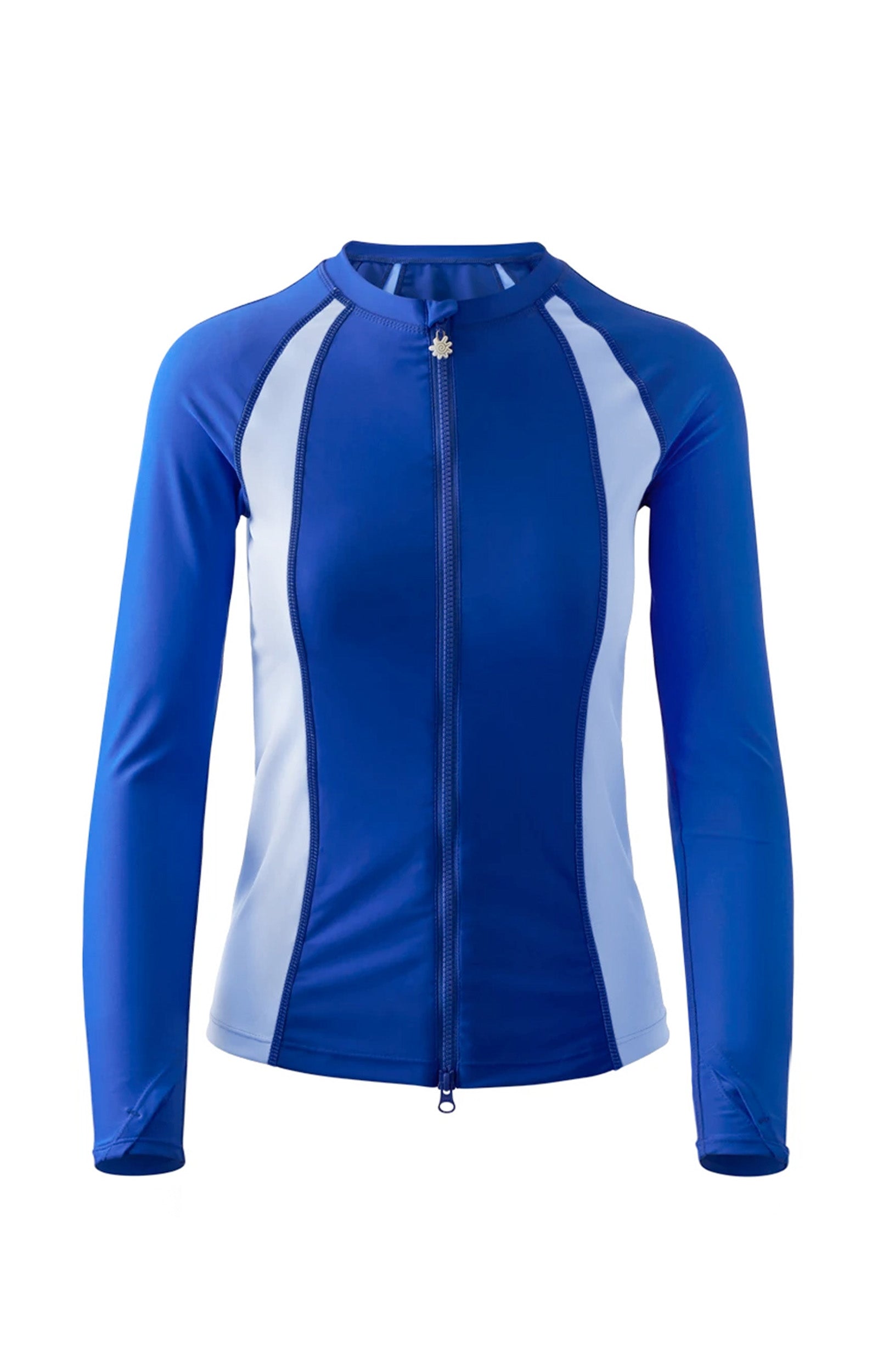 women's long sleeve rash guard in sapphire|sapphire