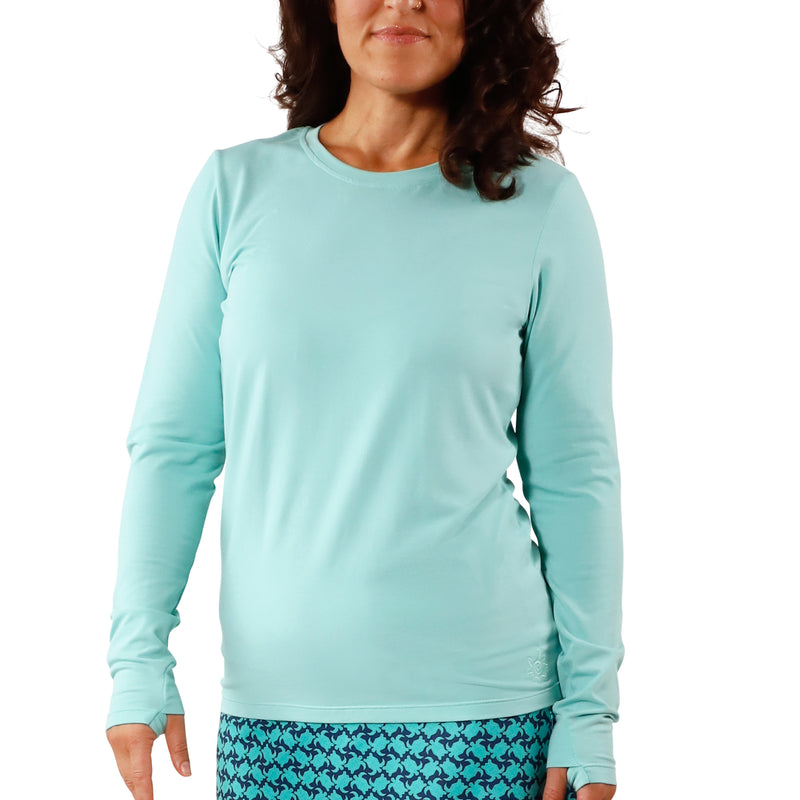Women's Long Sleeve Everyday Tee in Beach Glass|beach-glass