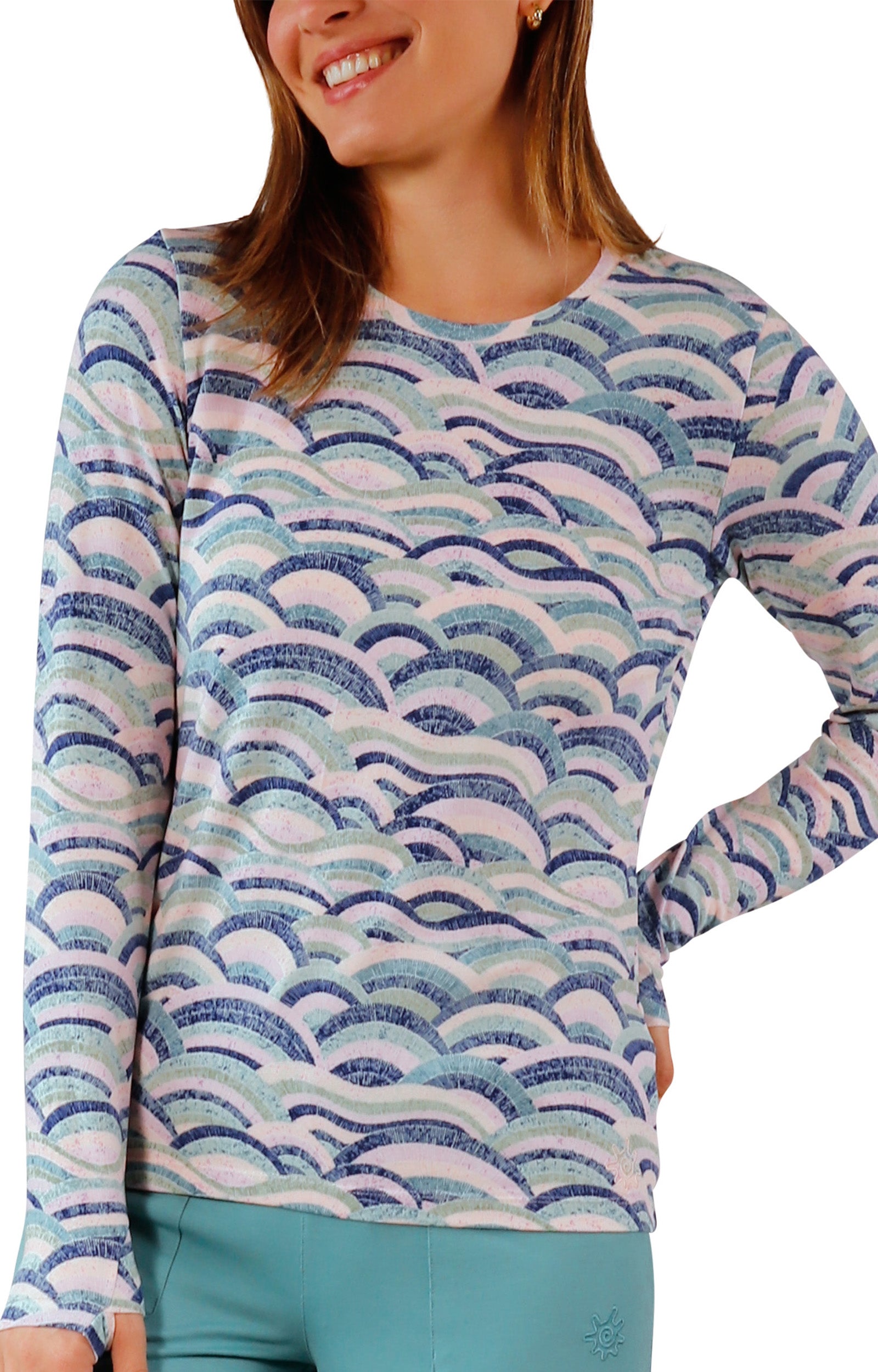 womens long sleeve everyday tee in mosaic knolls|mosaic-knolls