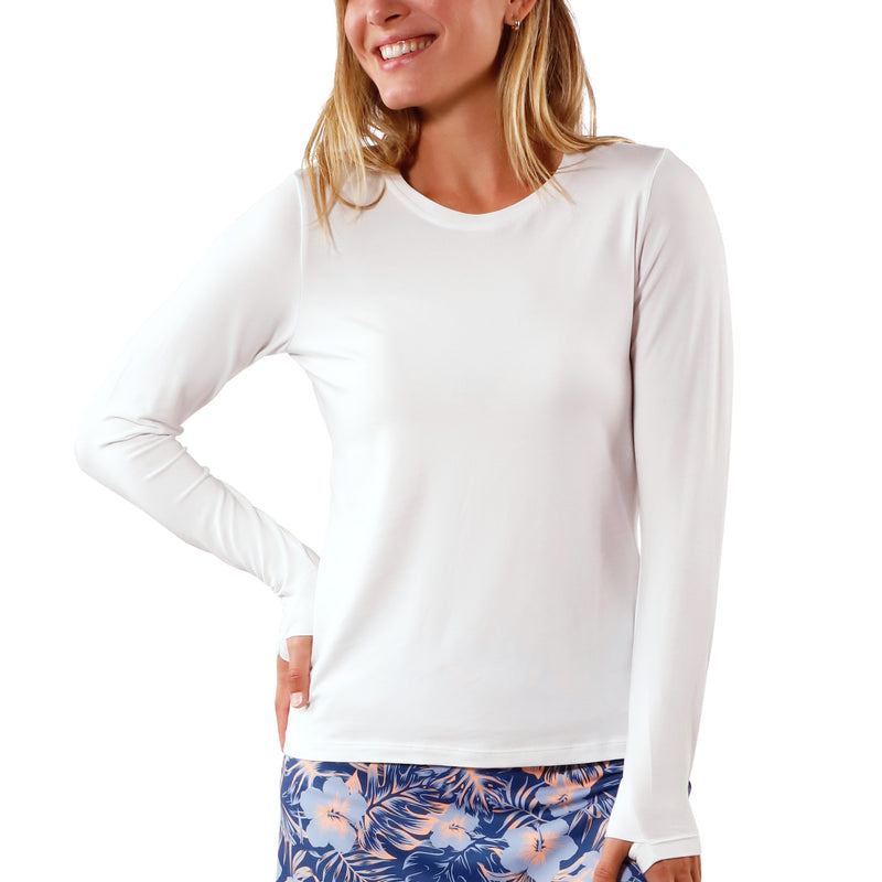 Women's Long Sleeve Everyday Tee in White|white