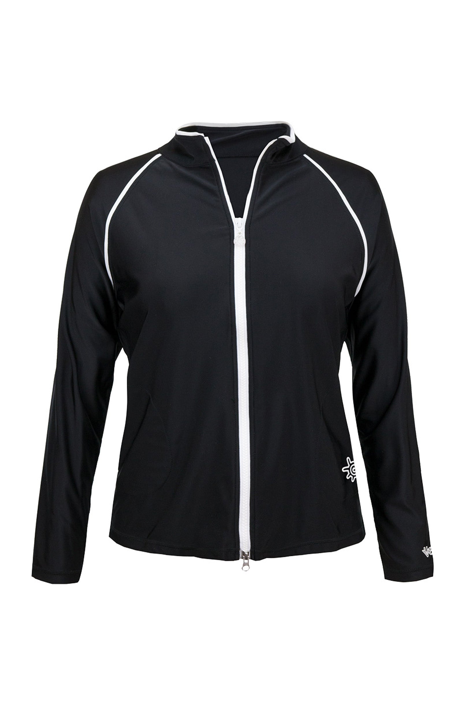women's swim jacket in black|black