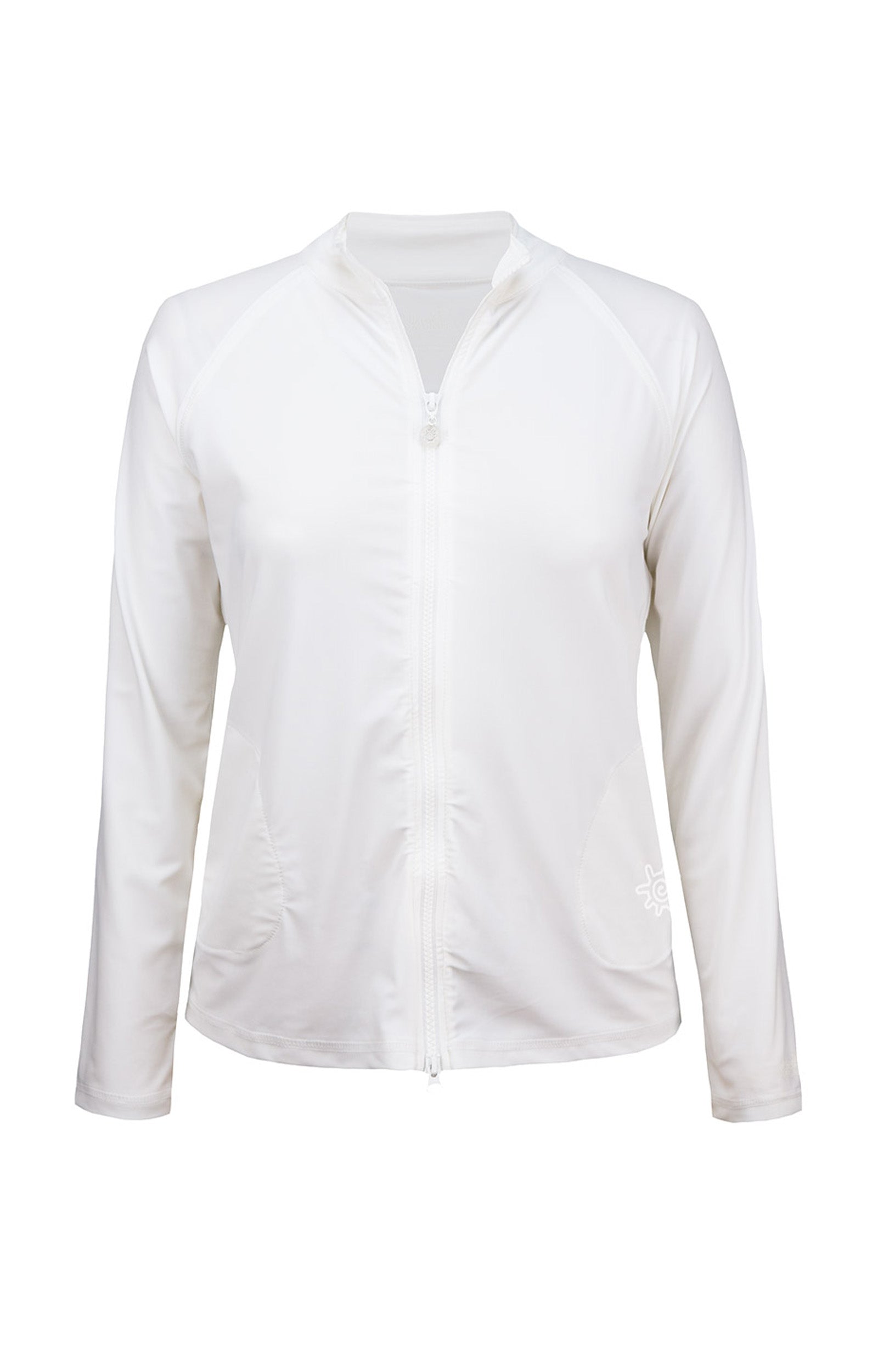 women's swim jacket in white|white