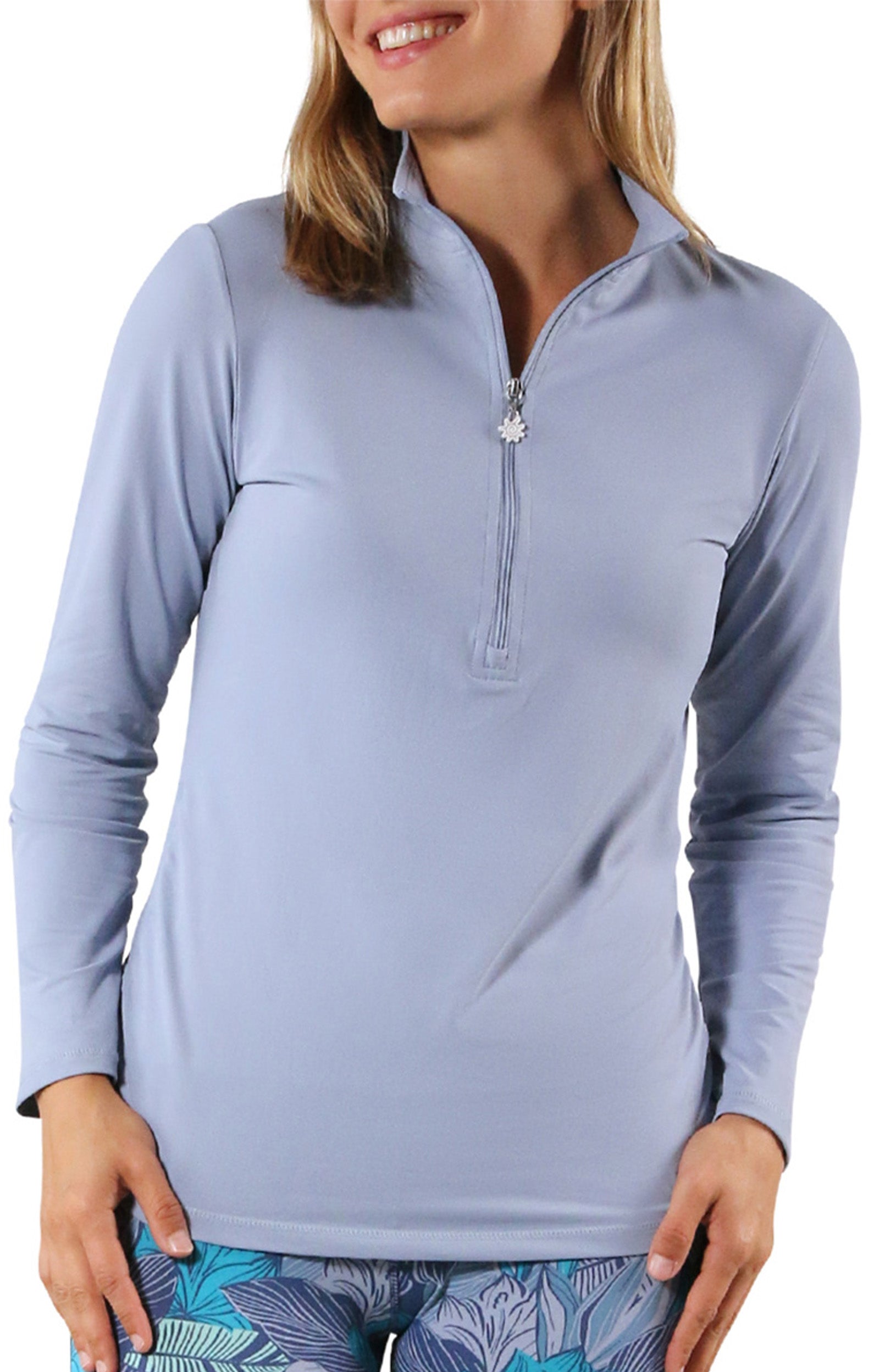 women long sleeve half zip sun shirt|moon-dust