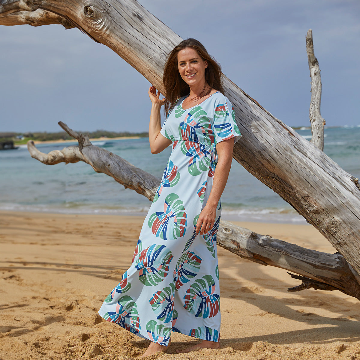 Women's UPF Maxi Dress Cover Up | Modest Beach Cover Up – UV Skinz®