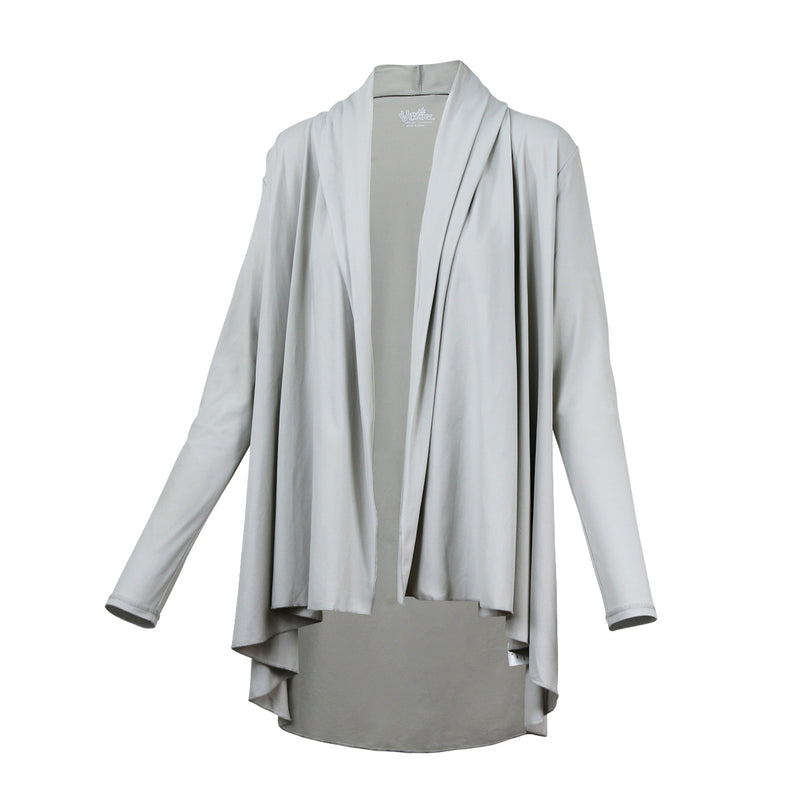women's hooded beach cover up in cool grey|cool-grey