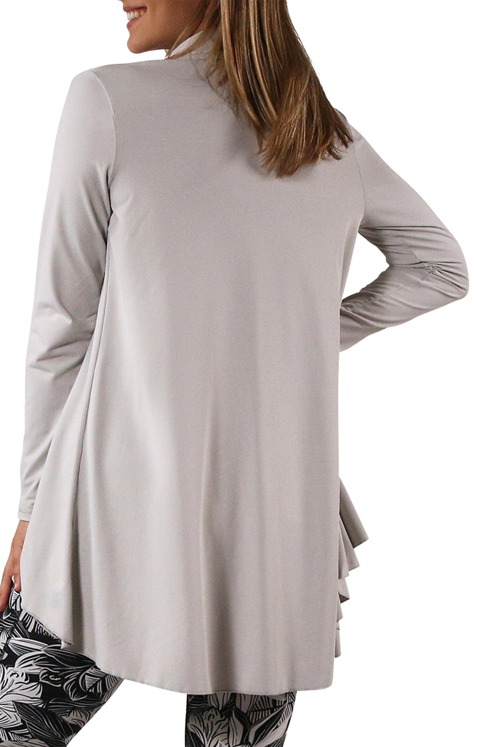 women's hooded beach cover up in cool grey|cool-grey