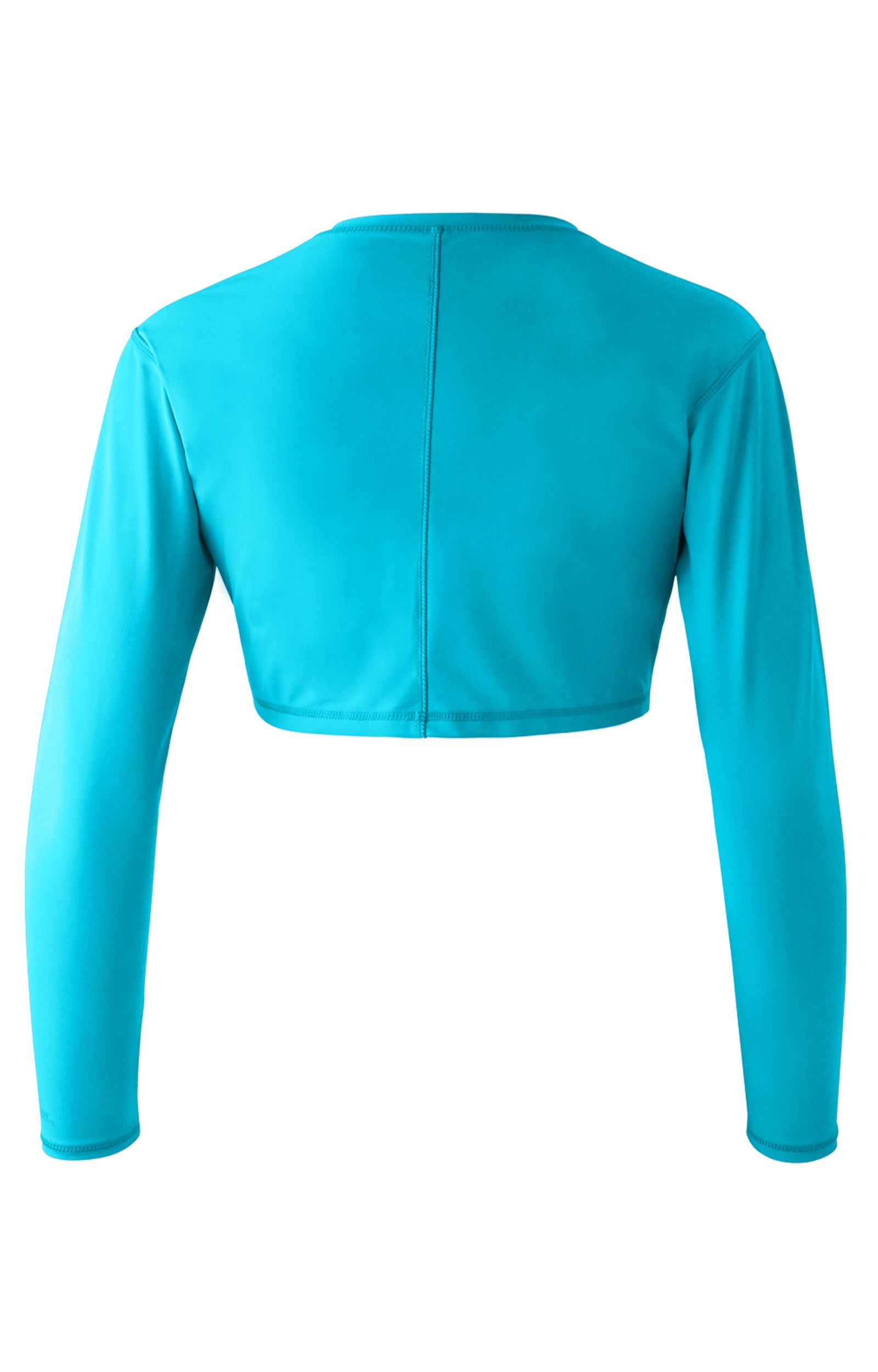 Back of the Women's Active Swim Shrug in Scuba Blue|scuba-blue