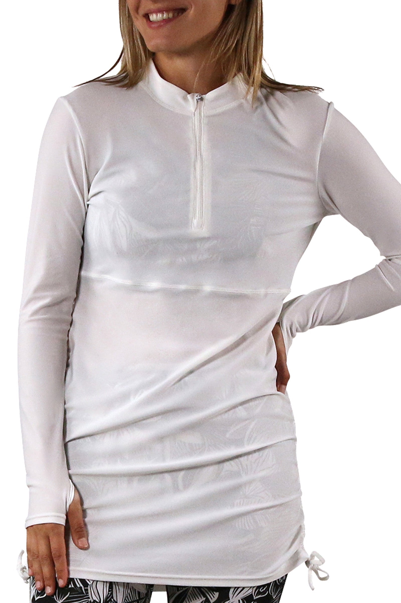 women's swim dress in white|white