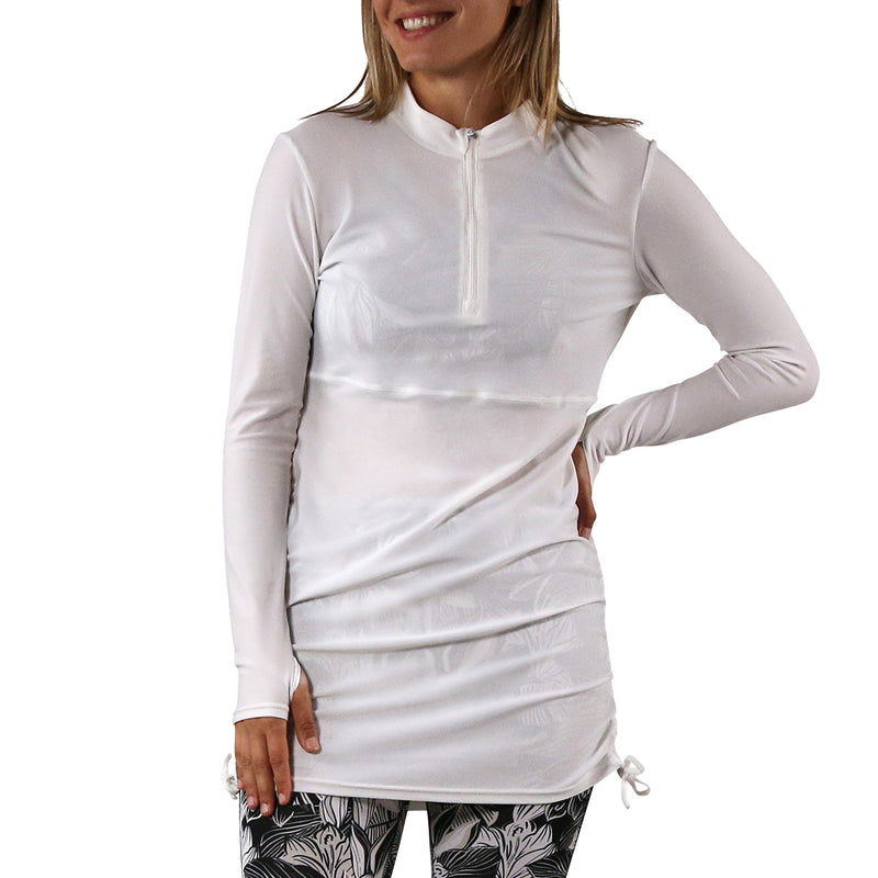 women's swim dress in white|white