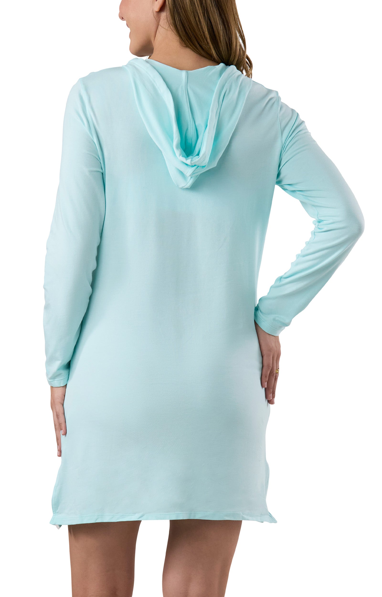 back of the women's full zip UPF 50+ jacket|beach-glass