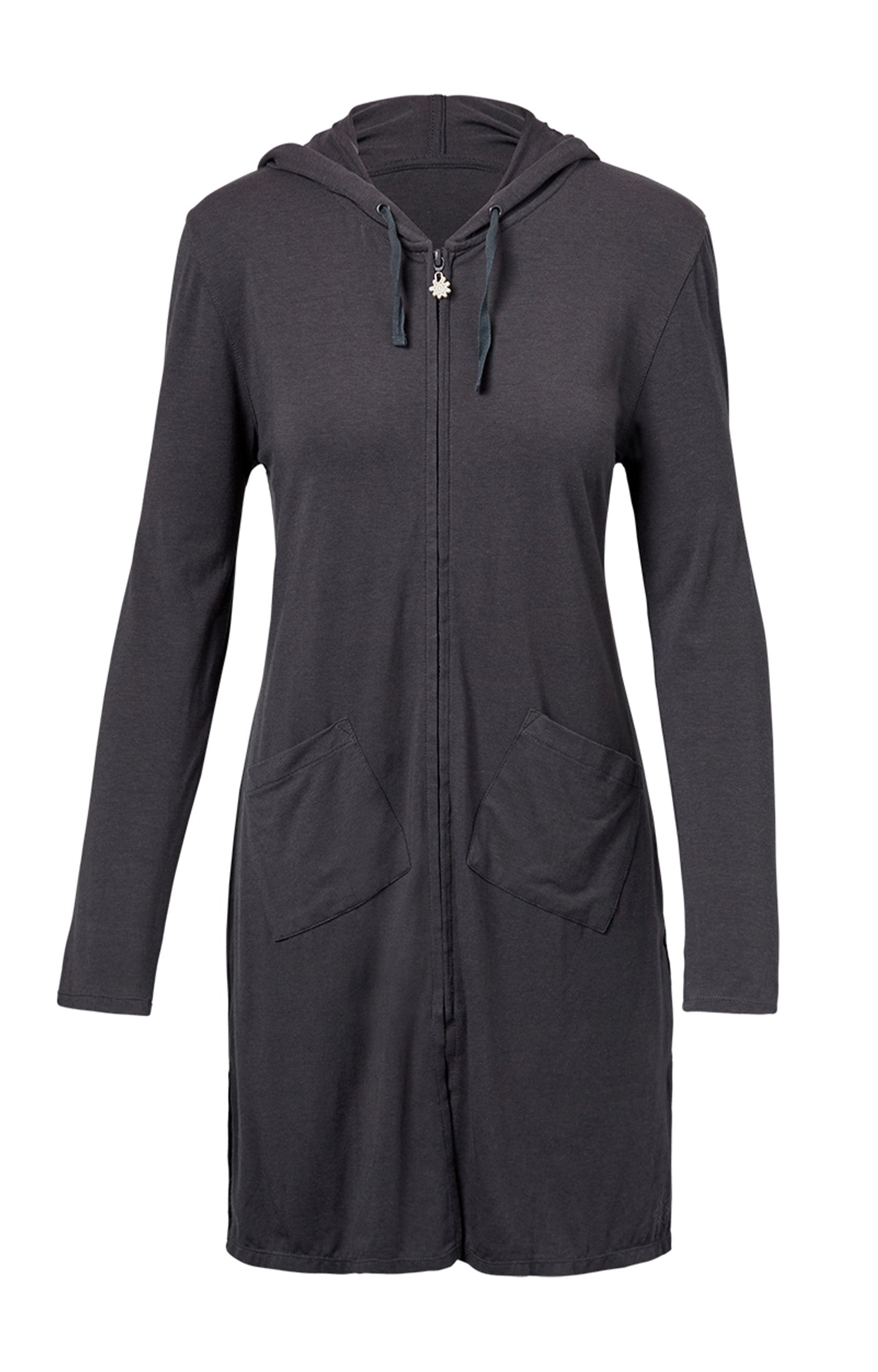 Women's Full Length UPF Jacket in Charcoal|charcoal