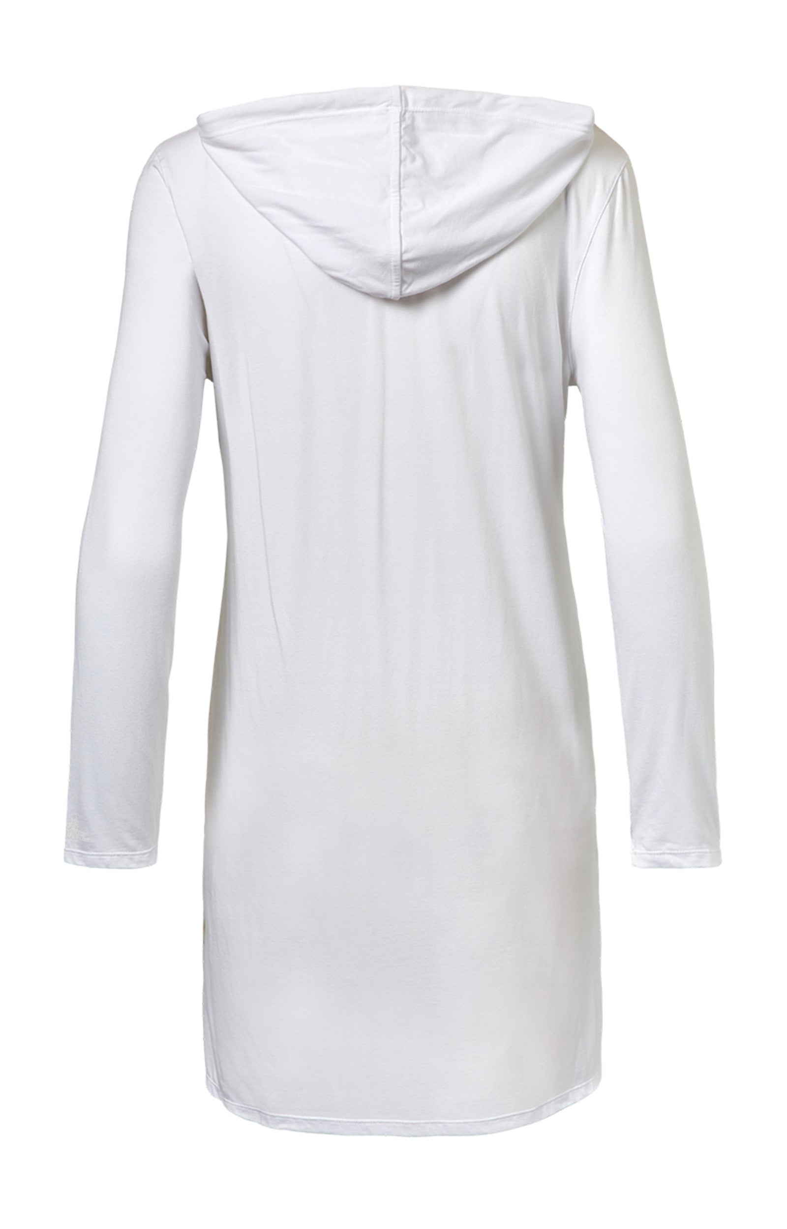 Back of the Women's Full Length UPF Jacket in White|white