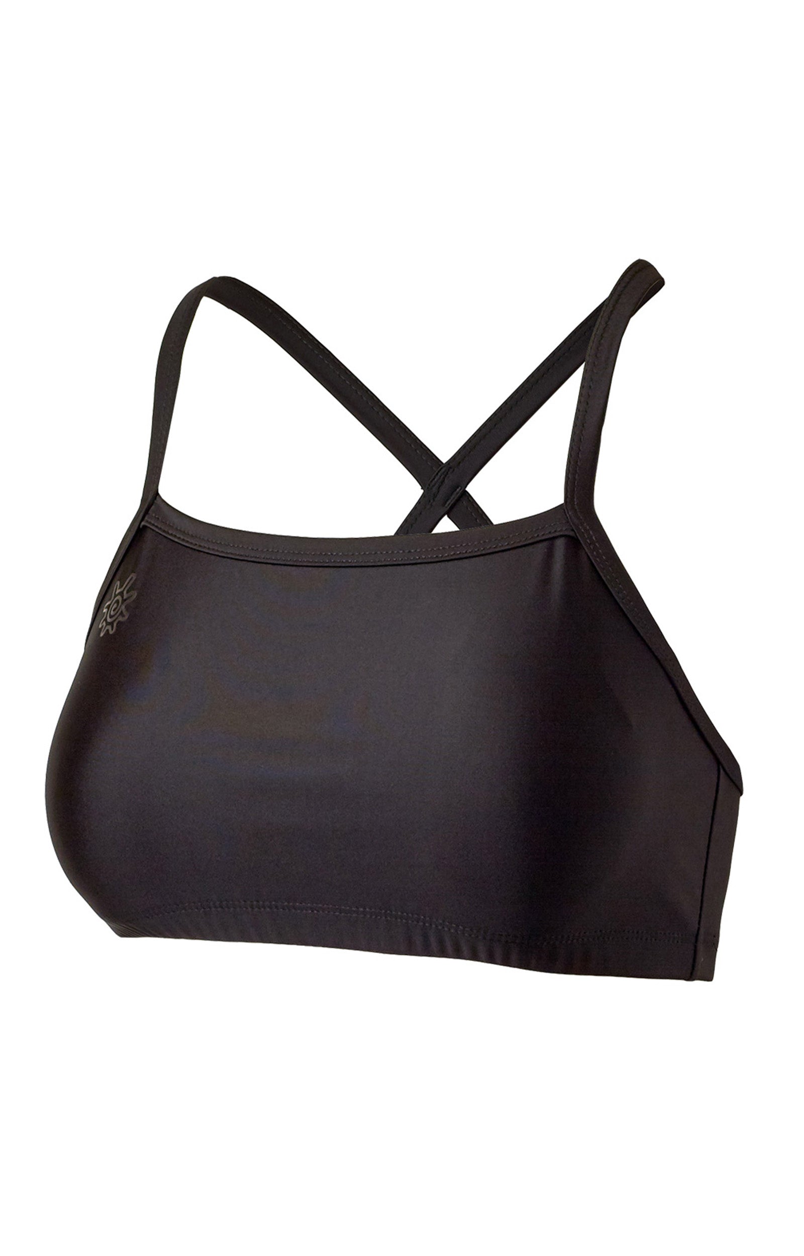 women's swim bra in black|black