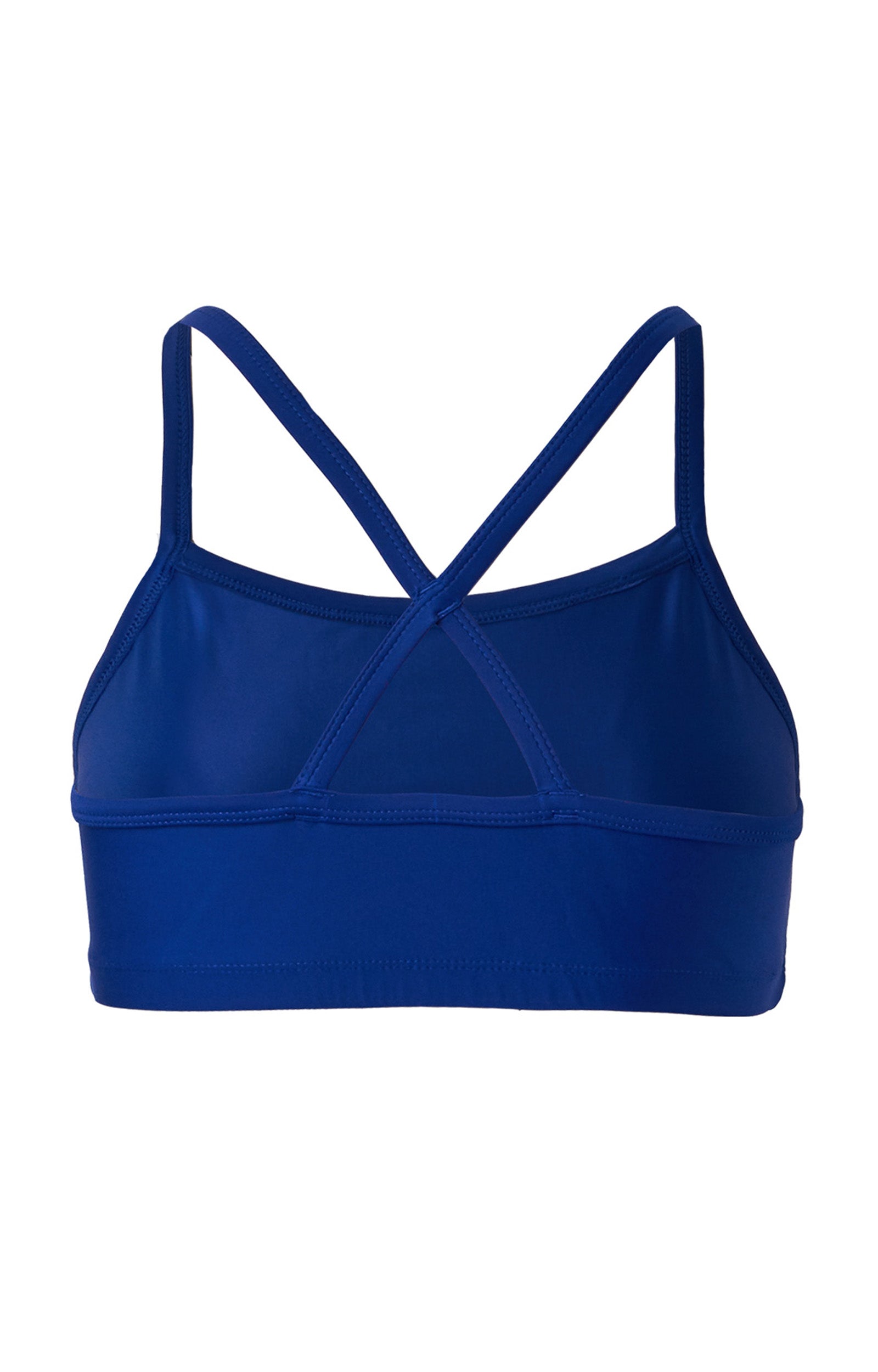 back of the women's swim bra in navy blue|navy-blue