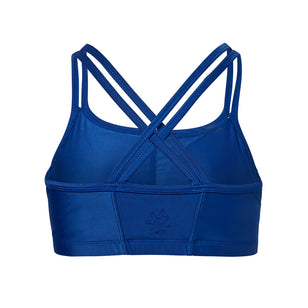 Back of the UV Skinz's women's crisscross swim bra in navy blue teal|navy-blue-teal