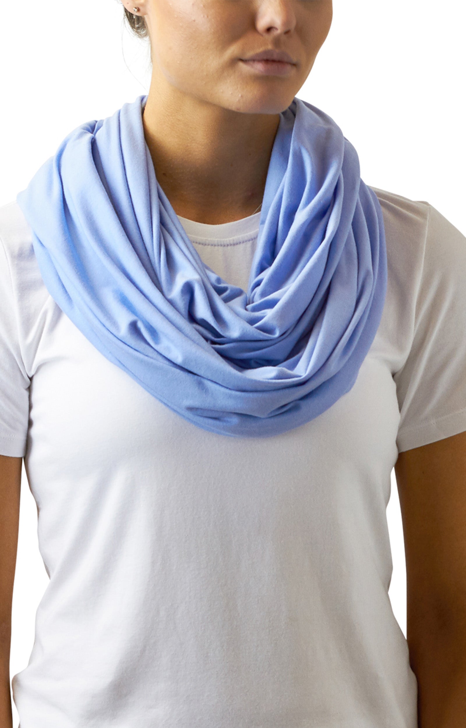 Women's Sun Shawl Worn as a Scarf|blue-mist