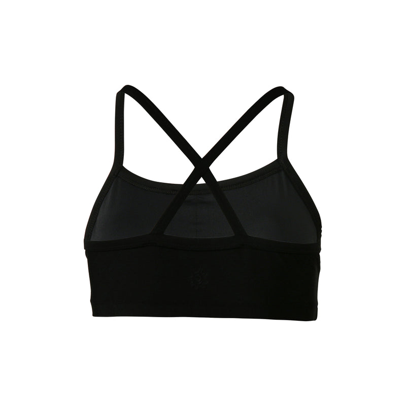 Back of UV Skinz's Women's Padded Swim Bra in Black|black