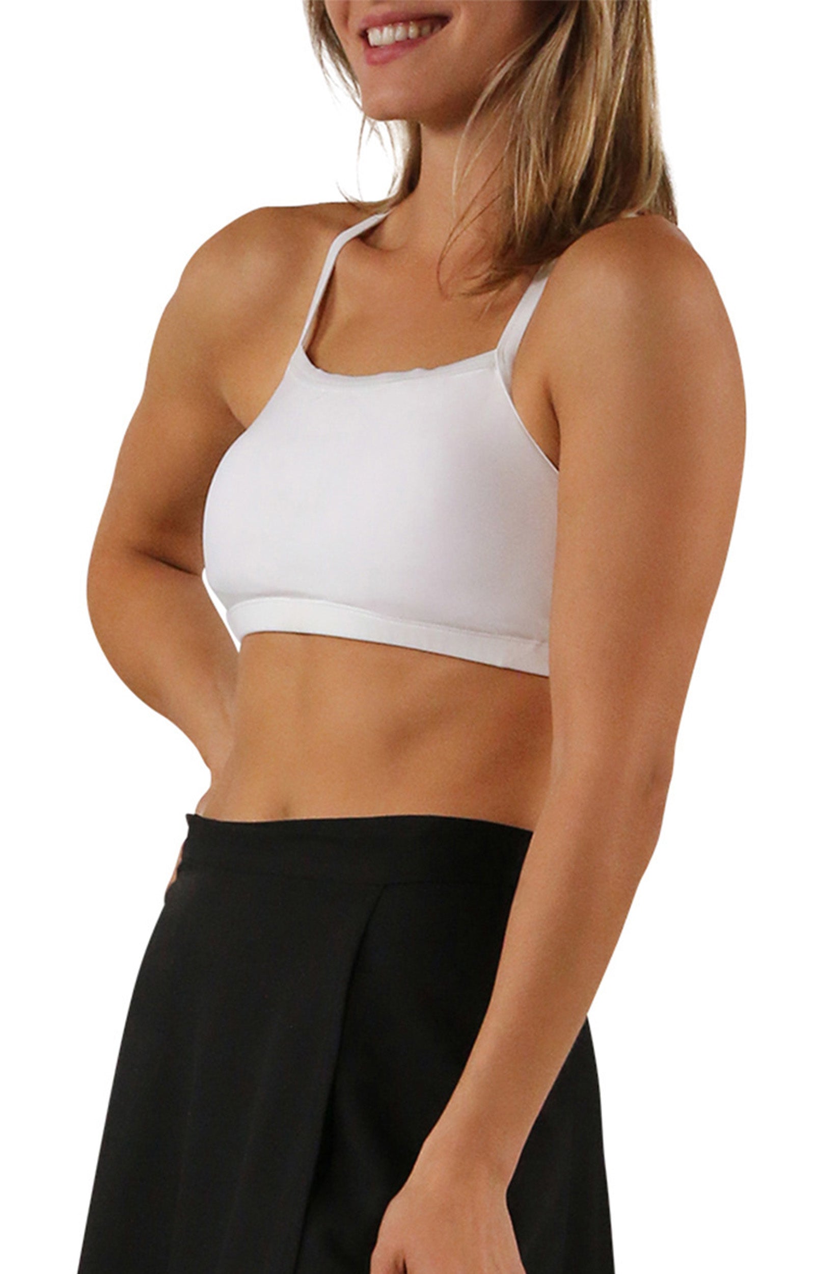 Women's Padded Swim Bra in White|white