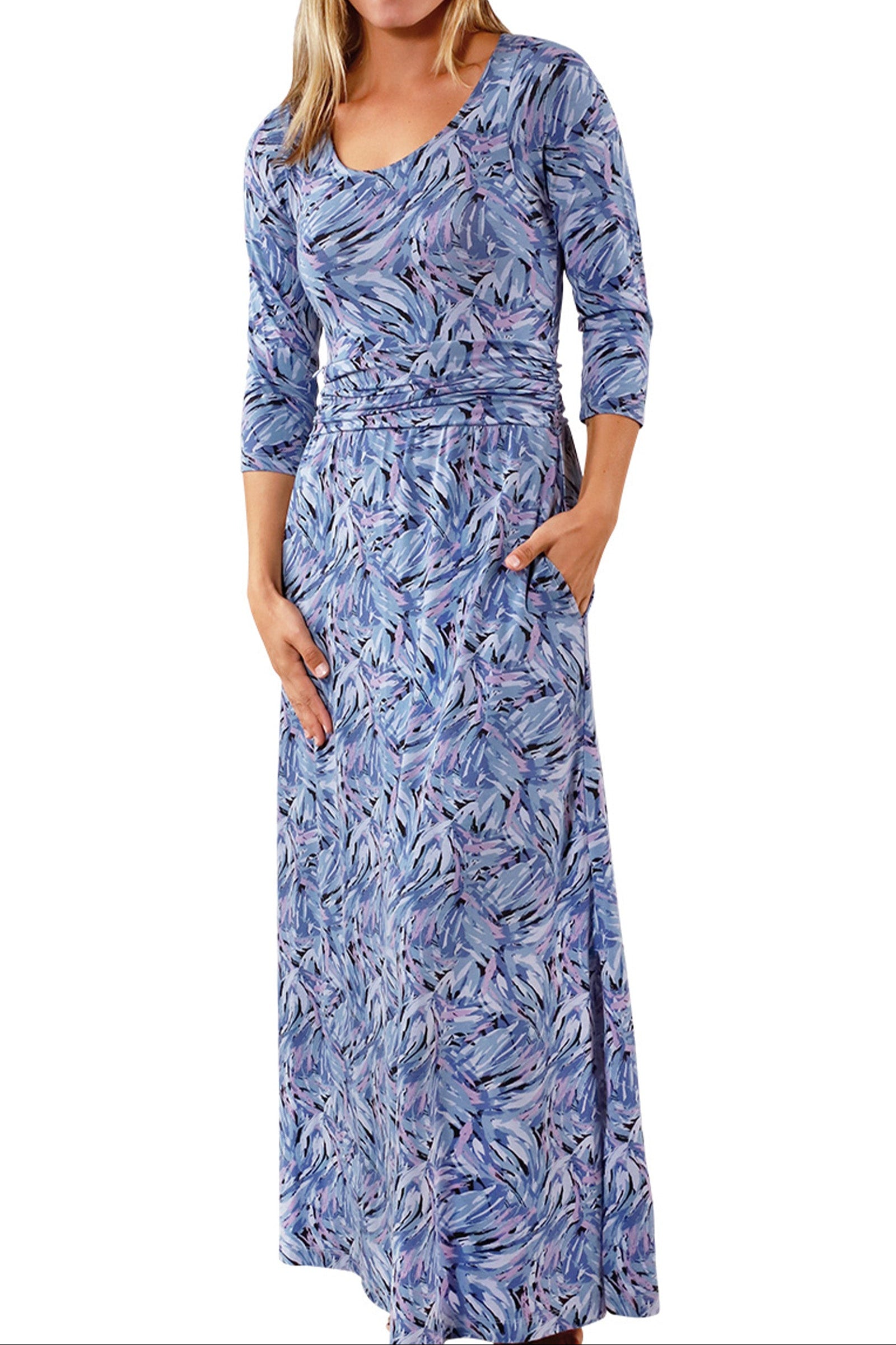 long sleeve sun dresses UV Skinz UPF 50+ Women's UPF Scoop Neck Maxi Dress