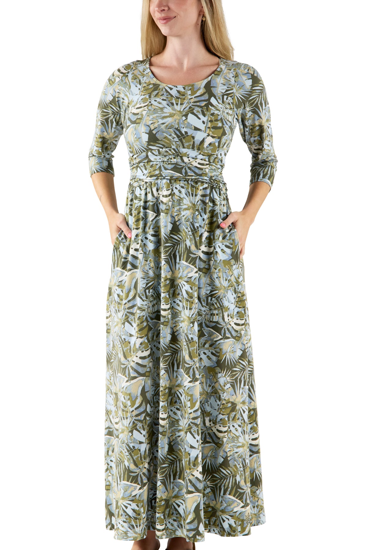 Women's Scoop Neck Maxi Dress with Pockets